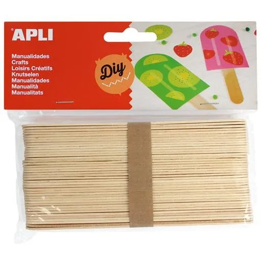 Špajgle, drevené, jumbo, APLI "Creative", prírodné