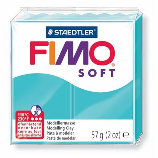 Modelovacia hmota, 57 g, polymérová, FIMO "Soft", mätová
