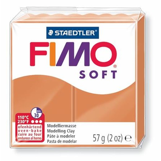 Modelovacia hmota, 57 g, polymérová, FIMO "Soft", koňak