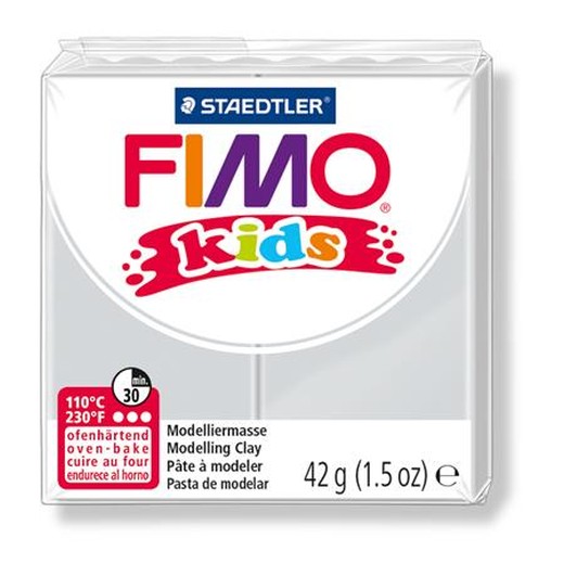 Modelovacia hmota, 42 g, polymérová, FIMO "Kids", svetlosivá