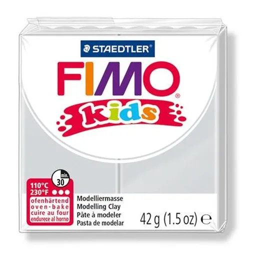 Modelovacia hmota, 42 g, polymérová, FIMO "Kids", svetlosivá
