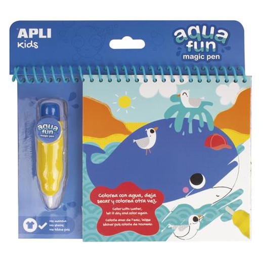Omaľovávanka, vodová, APLI Kids "Aqua Fun", morské živočíchy