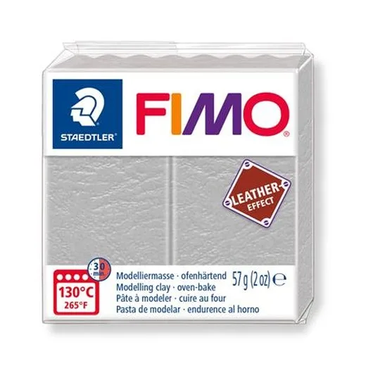 Modelovacia hmota, 57 g, na vypálenie, FIMO "Leather Effect", holubovo sivá