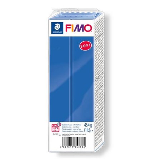 Modelovacia hmota, 454 g, na vypálenie, FIMO "Soft", žiarivá modrá