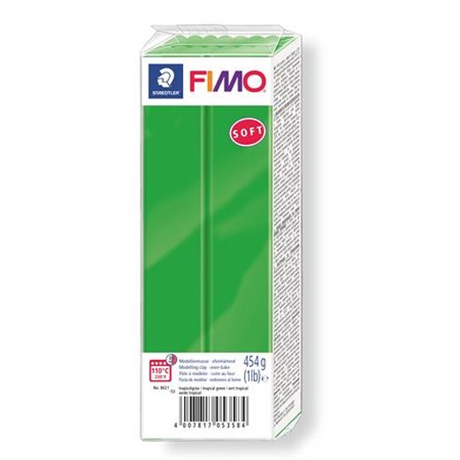 Modelovacia hmota, 454 g, na vypálenie, FIMO "Soft", tropická zelená