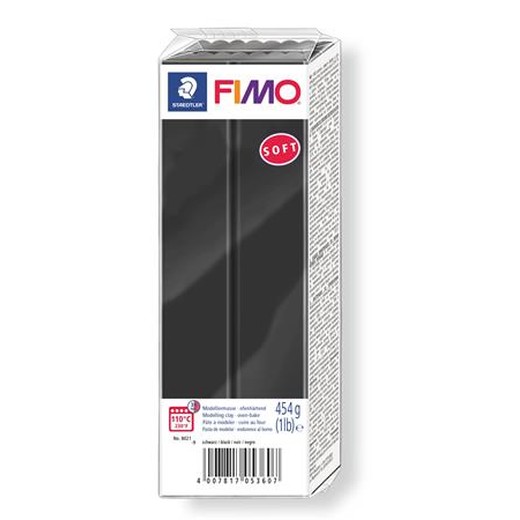 Modelovacia hmota, 454 g, na vypálenie, FIMO "Soft", čierna