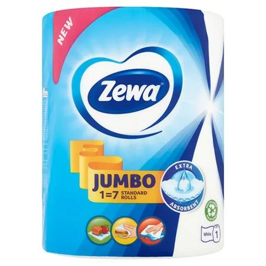 Papierové utierky, kotúčové, 325 útržkov, ZEWA "Jumbo White"