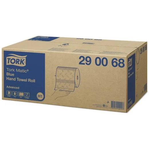 Papierové utierky, v kotúči, H1 systém, 2-vrstvové, 150 m, TORK "Matic®", modrá