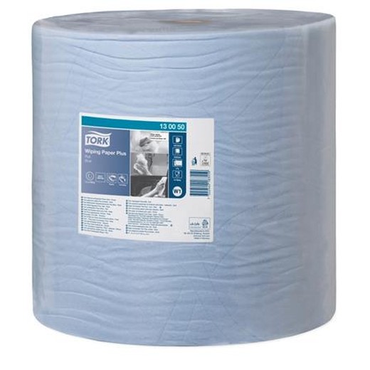Papierová utierka, v kotúči, priemer: 39 cm, W1 systém, TORK "Plus", modrá