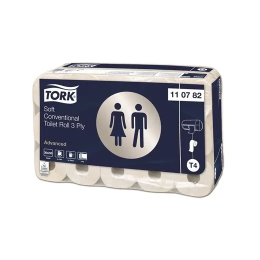 Toaletný papier, T4 systém, 3-vrstvový, priemer: 12,5 cm, Advanced, TORK, biela
