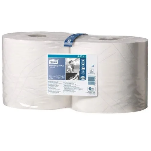 Papierová utierka, v kotúči, priemer: 26 cm, W2 systém, TORK "Plus", biela