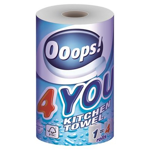 Kuchynské utierky, 2-vrstvové, 200 útržkov, kotúčové, "Ooops! 4You"