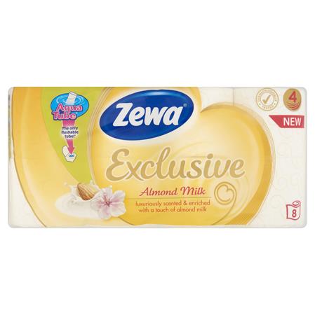 Toaletný papier, 4-vrstvový, malý kotúč, 8 kotúčov, ZEWA "Exclusive", almond blossom