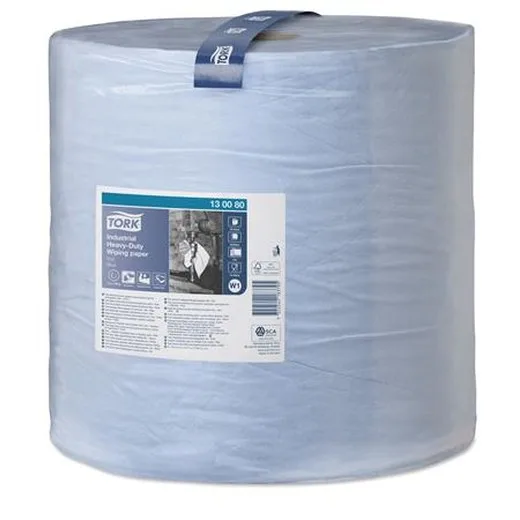 Papierová utierka, v kotúči, priemer: 39 cm, W1 systém, TORK "priemyselná", modrá