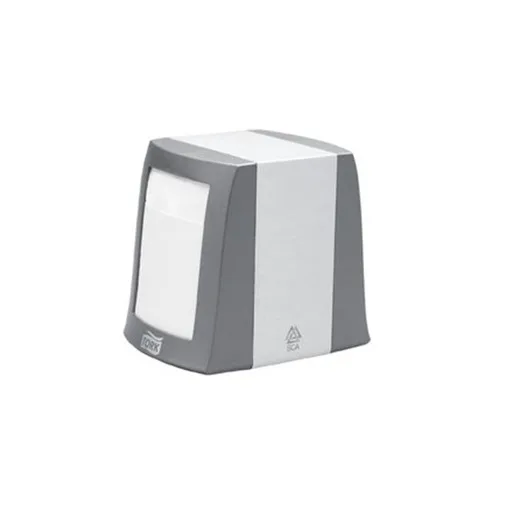 Zásobník na servítky na stôl, 13,1x10,1x14,7 cm, N2 systém, Classic line, TORK "Fastfold", hliník/sivá