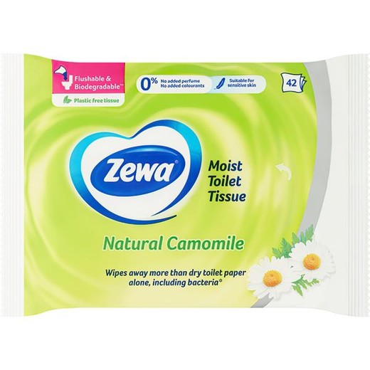 Toaletný papier, vlhčený, 42ks, ZEWA, kamilka