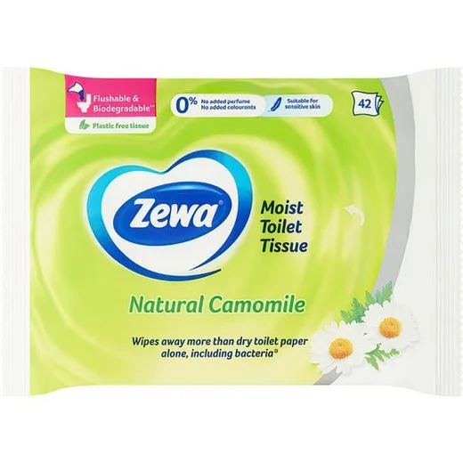 Toaletný papier, vlhčený, 42ks, ZEWA, kamilka