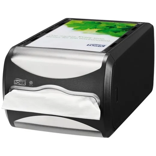 Zásobník na servítky, 14,5x19,1x30,7 cm, N4 systém, Signature Line, TORK "Xpressnap®", čierna