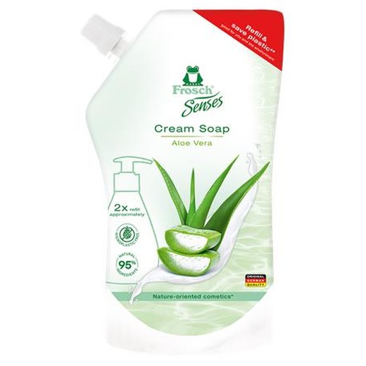 Tekuté mydlo, náhradná náplň, 0,5 l, FROSCH, aloe vera