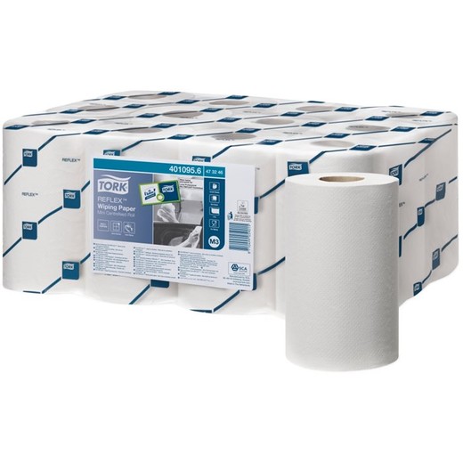 Papierová utierka, kotúčová, priemer: 13 cm, M3 systém, Advanced, TORK "Reflex™", biela