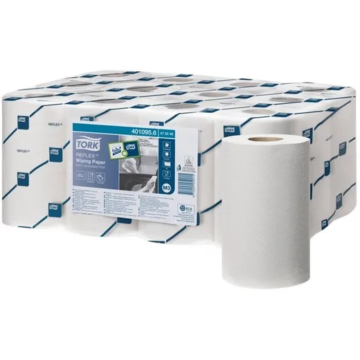 Papierová utierka, kotúčová, priemer: 13 cm, M3 systém, Advanced, TORK "Reflex™", biela