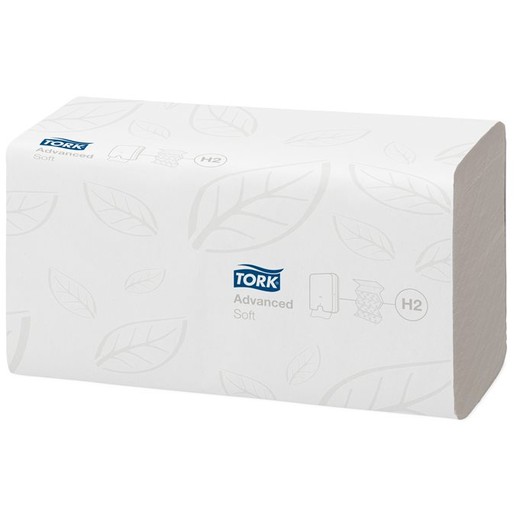 Utierky na ruky, Interfold ohyb, 2-vrstvové, H2 systém, Advanced, TORK "Xpress® Soft Multifold", biela