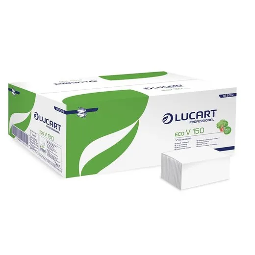 Papierové utierky, Z/V ohyb, 2-vrstvové, LUCART "Eco", biele