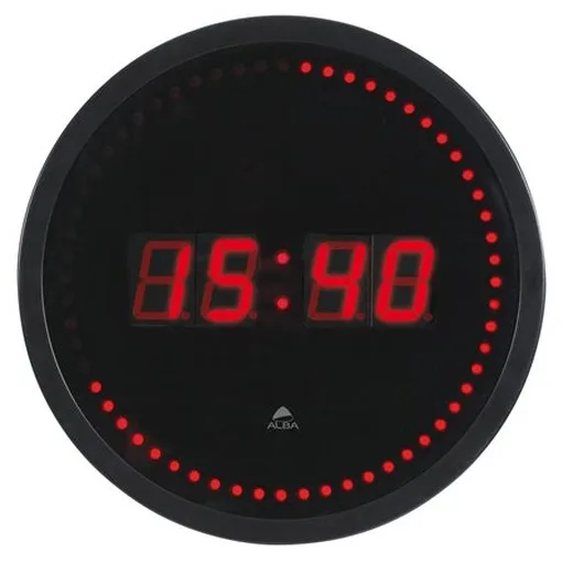 Nástenné hodiny, LED displej, 30 cm, ALBA "Horled", čierne