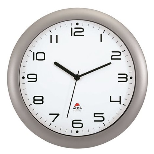 Nástenné hodiny, 30 cm, ALBA "Hornew", strieborná