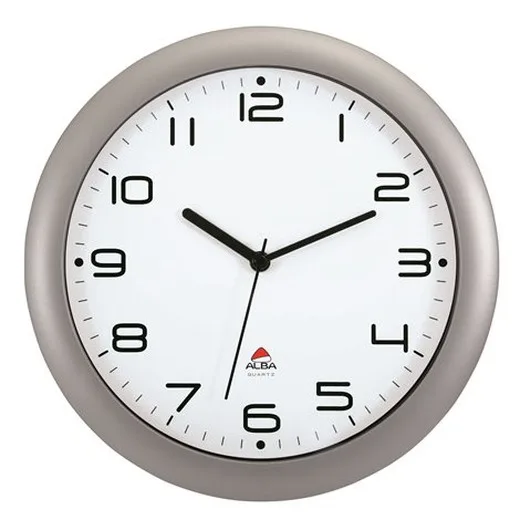 Nástenné hodiny, 30 cm, ALBA "Hornew", strieborná
