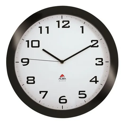 Nástenné hodiny, 38 cm, ALBA "Horissimo", čierne