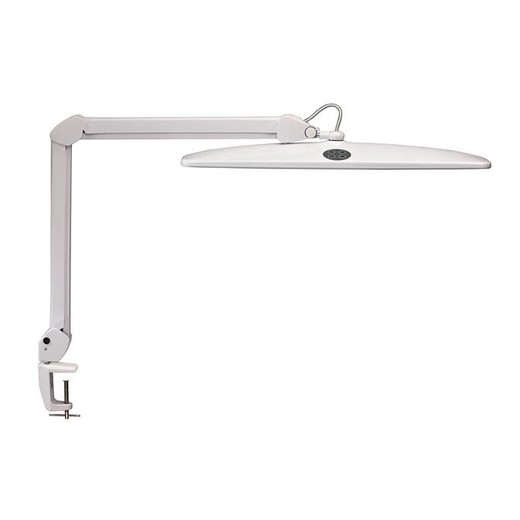 Stolová lampa, LED, nastaviteľná, s držiakom, MAUL "Work", biela