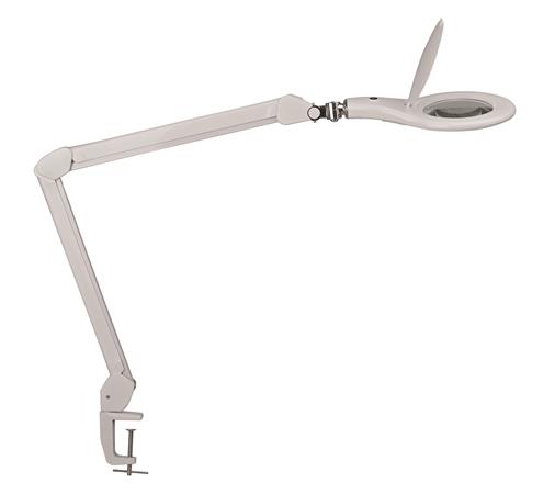 Stolová lampa, LED, zväčšovacie sklo, s držiakom, MAUL "Makro", biela