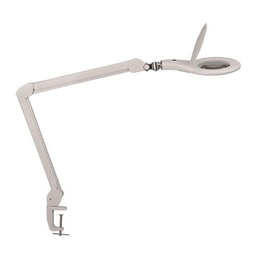 Stolová lampa, LED, zväčšovacie sklo, s držiakom, MAUL "Makro", biela