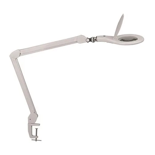 Stolová lampa, LED, zväčšovacie sklo, s držiakom, MAUL "Makro", biela