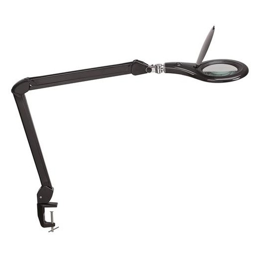 Stolová lampa, LED, zväčšovacie sklo, s držiakom, MAUL "Makro", čierna