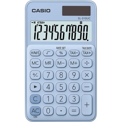 Vrecková kalkulačka, 10-miestna, CASIO "SL 310", svetlomodrá