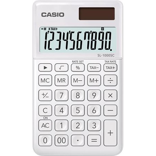 Vrecková kalkulačka, 10-miestna, CASIO "SL 1000", biela