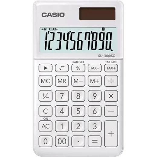 Vrecková kalkulačka, 10-miestna, CASIO "SL 1000", biela