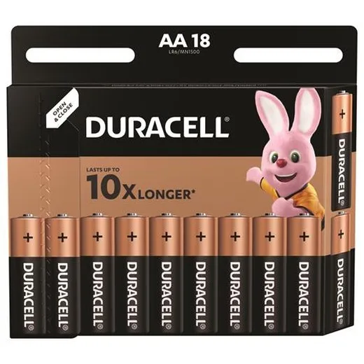 Batéria, tužková AA, 18ks, DURACELL "Basic"