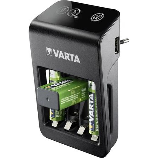 Nabíjačka batérií, AA/AAA/9V, 4xAA 2100 mAh, LCD obrazovka, VARTA "Plug"