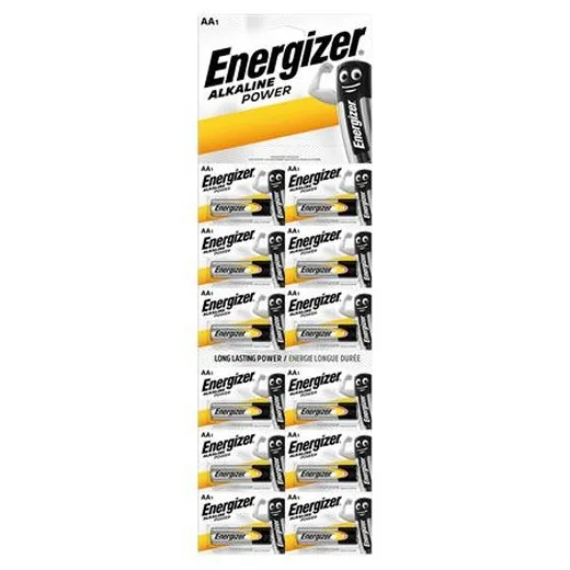 Batéria, AA tužková, 12 ks, po jednom trhateľné, ENERGIZER "Alkaline Power Kartella"