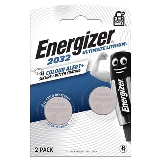 Gombíková batéria, CR2032, 2 ks, farebný indikátor, ENERGIZER "Ultimate Lithium Performance"