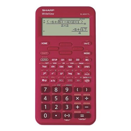Kalkulačka, vedecká, 420 funkcií, SHARP "EL-W531TL", višňovo-červená