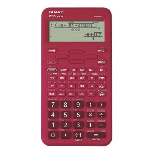 Kalkulačka, vedecká, 420 funkcií, SHARP "EL-W531TL", višňovo-červená