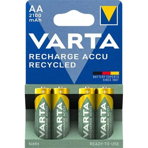Nabíjateľná batéria, AA, tužková, recyklovaná, 4x2100 mAh, VARTA