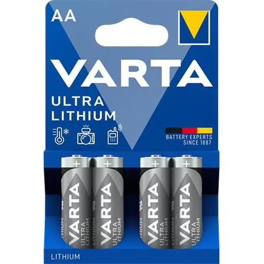 Batéria, AA, tužková, 4 ks, lítiové, VARTA "Ultra Lithium"