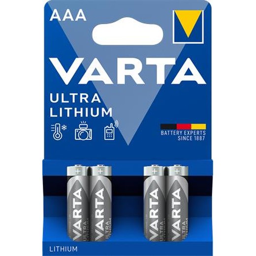 Batéria, AAA, mikro, 4 ks, lítiové, VARTA "Ultra Lithium"