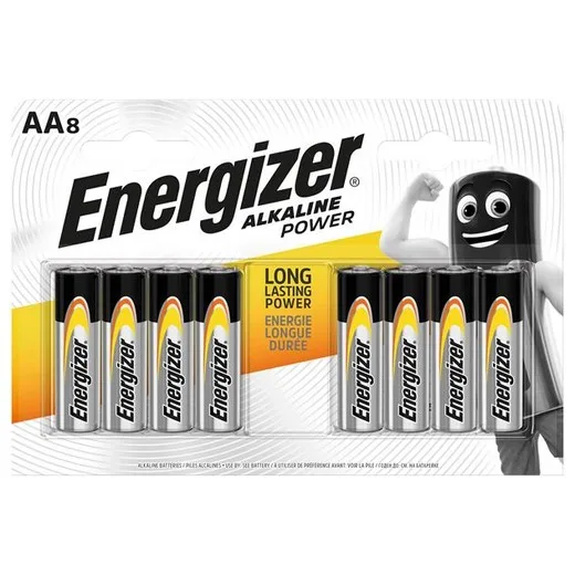 Batéria, AA tužková, 8 ks, ENERGIZER "Alkaline Power"