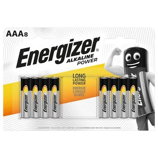 Batéria, AAA mikrotužková, 8 ks, ENERGIZER "Alkaline Power"